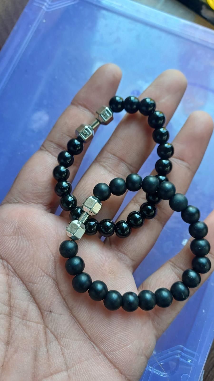 Black Matte Agate Onyx Beads Bracelet – Pack of 2