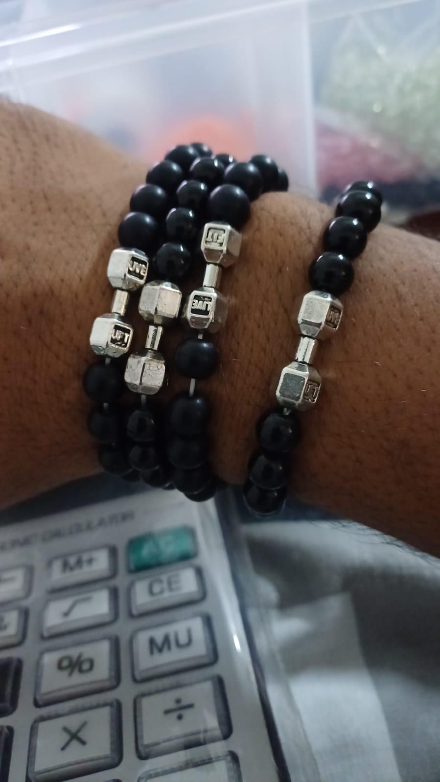 Black Matte Agate Onyx Beads Bracelet – Pack of 2