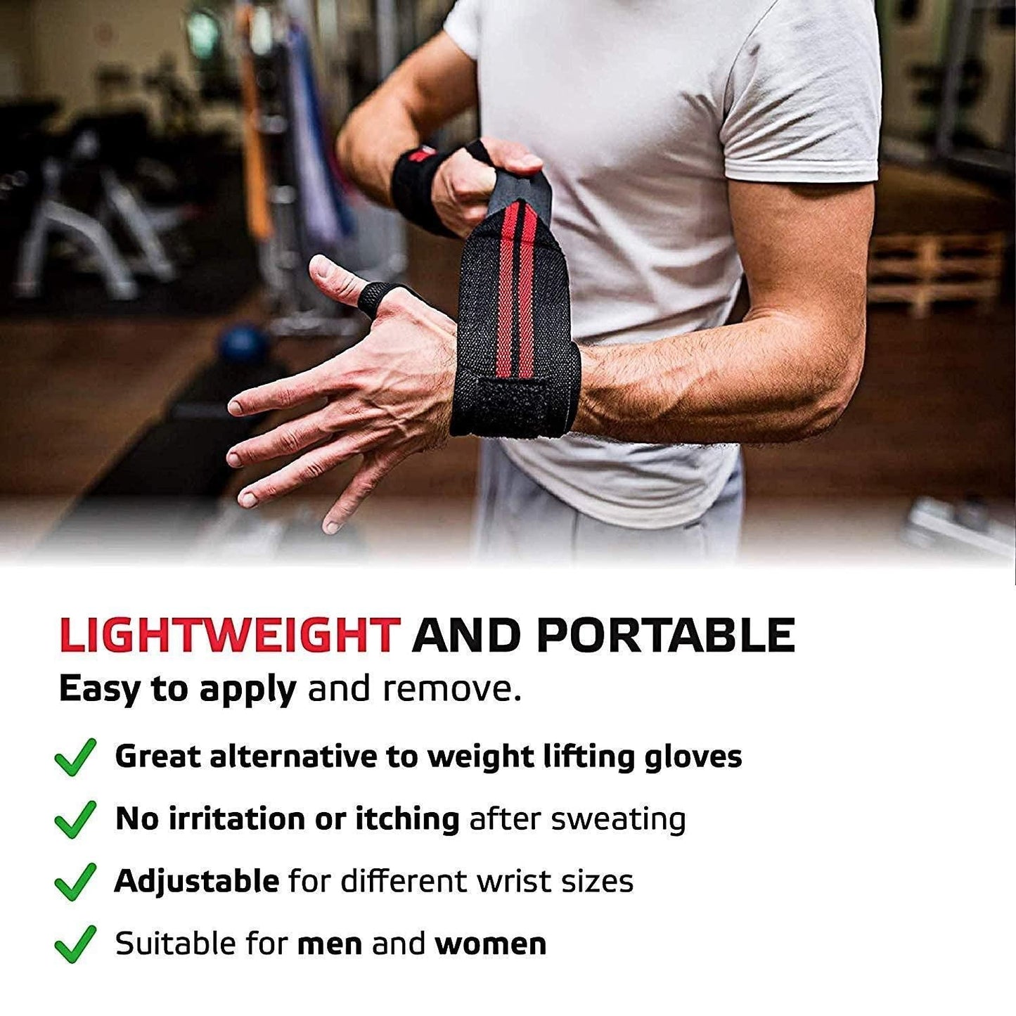 Wrist Band Straps with Thumb Loop – Gym & Weightlifting Essential (Pack of 1)