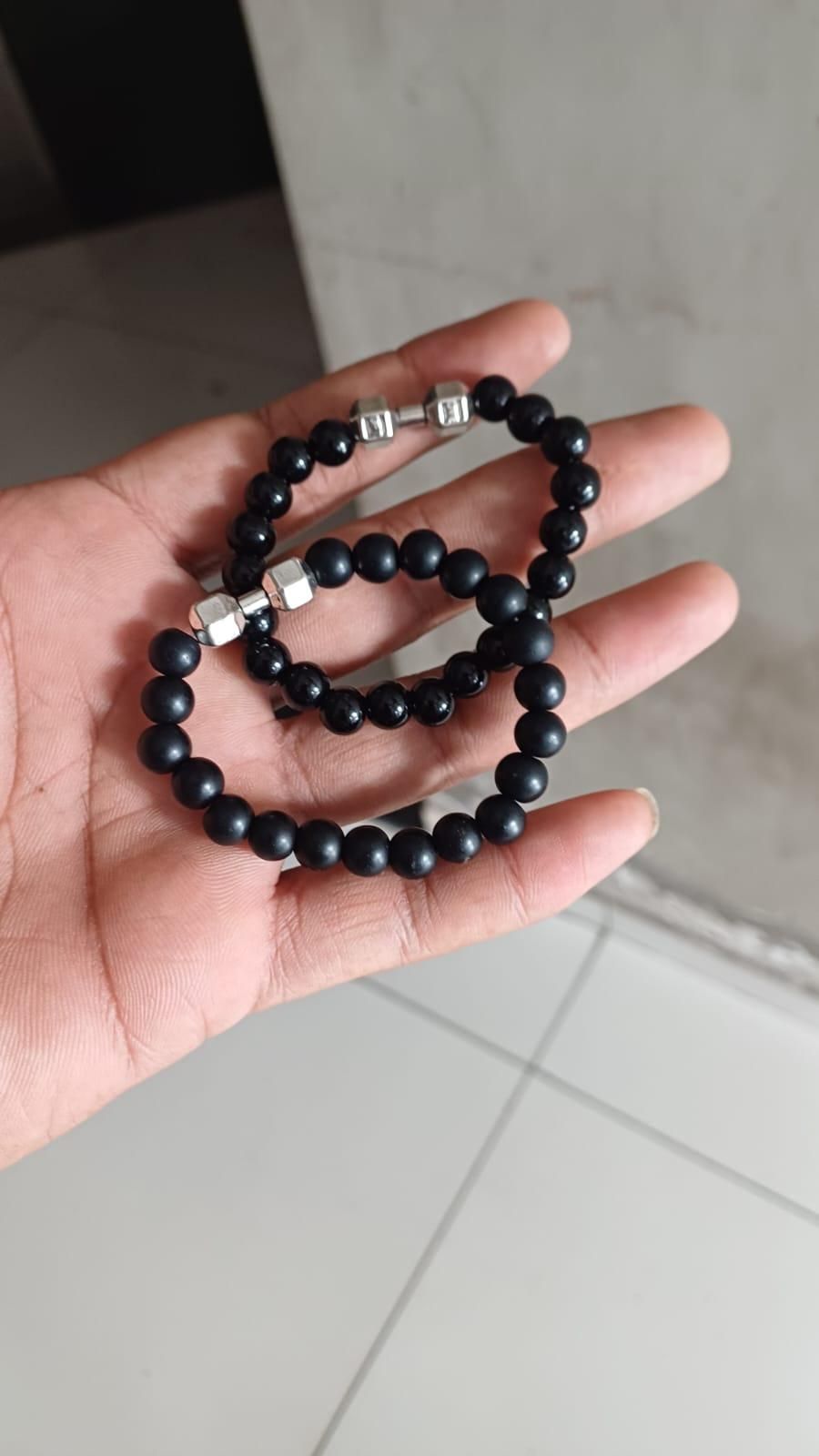 Black Matte Agate Onyx Beads Bracelet – Pack of 2