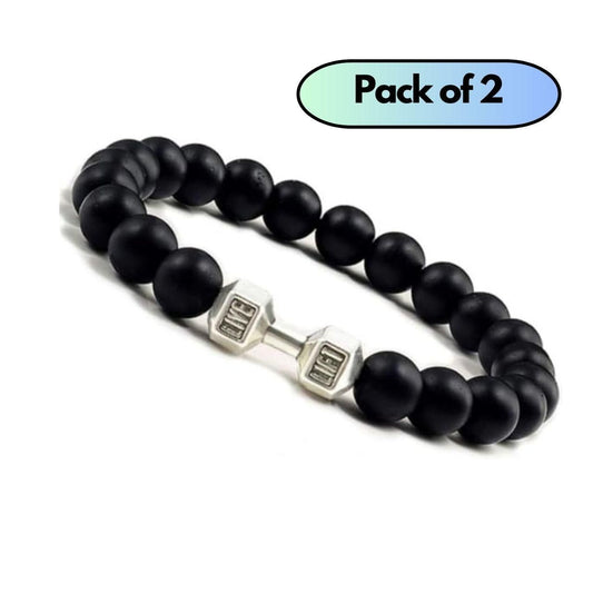 Black Matte Agate Onyx Beads Bracelet – Pack of 2