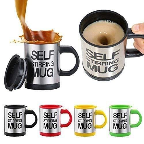 Self-Stirring Coffee Mug – Automatic Mixing Stainless Steel Cup (400 ml / 13.5 oz)