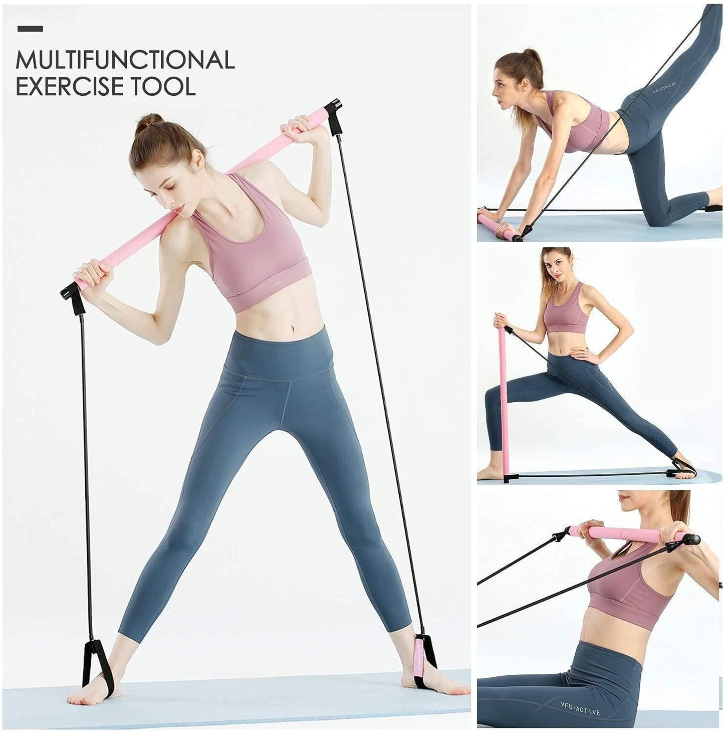 FirstFit Premium Pilates Stick Fitness Bar – Full Body Workout Essential