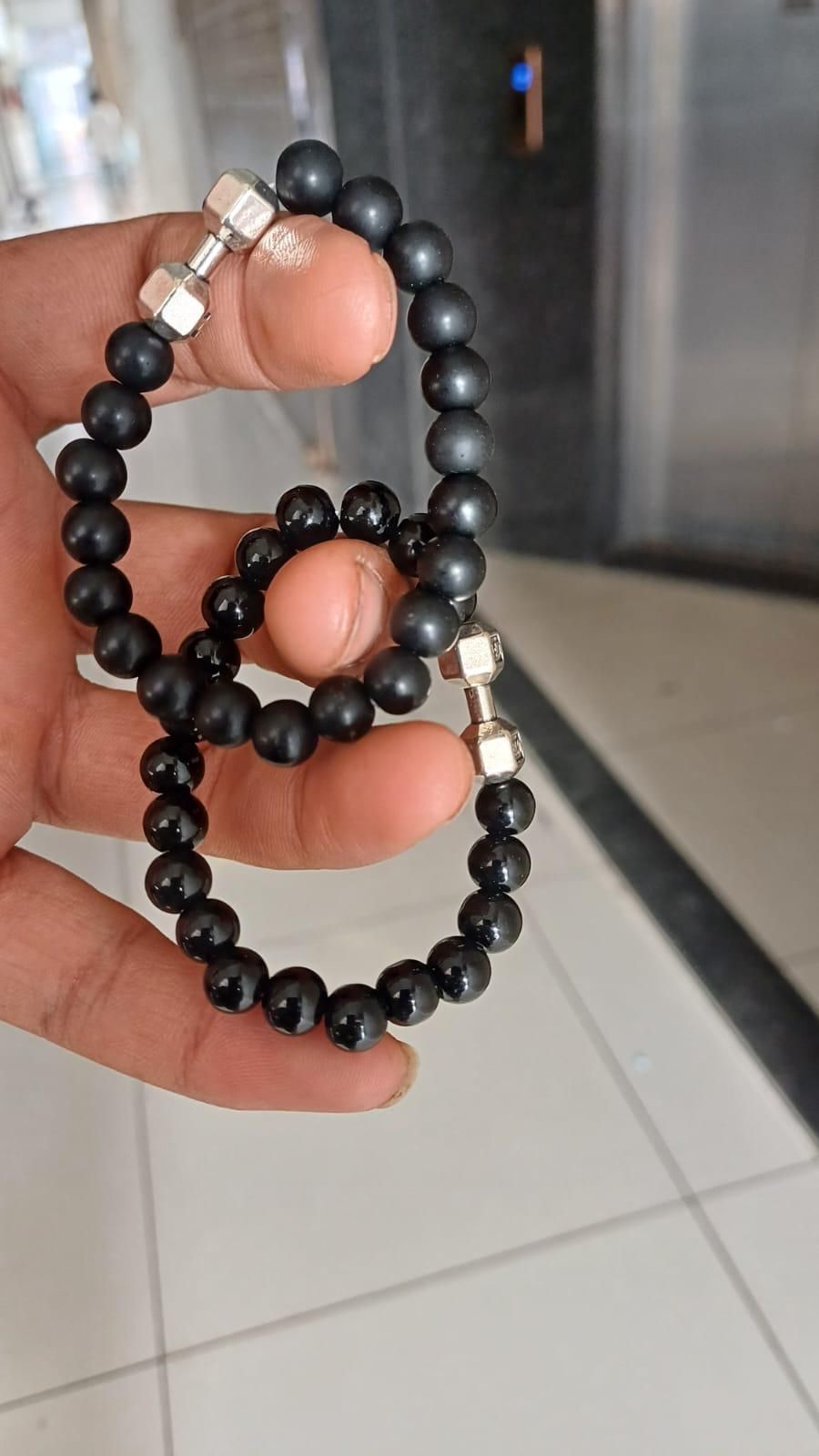 Black Matte Agate Onyx Beads Bracelet – Pack of 2