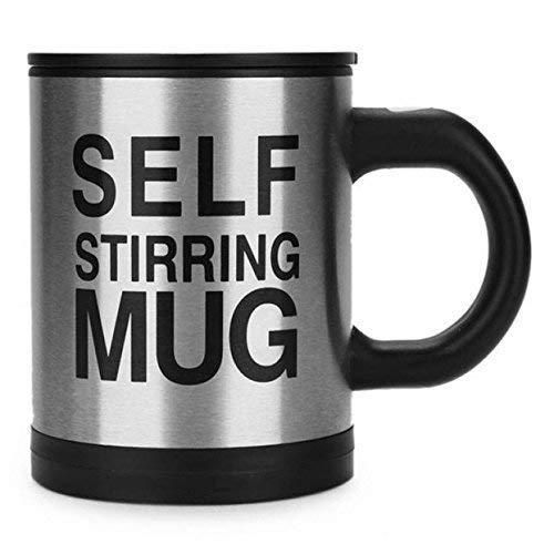 Self-Stirring Coffee Mug – Automatic Mixing Stainless Steel Cup (400 ml / 13.5 oz)