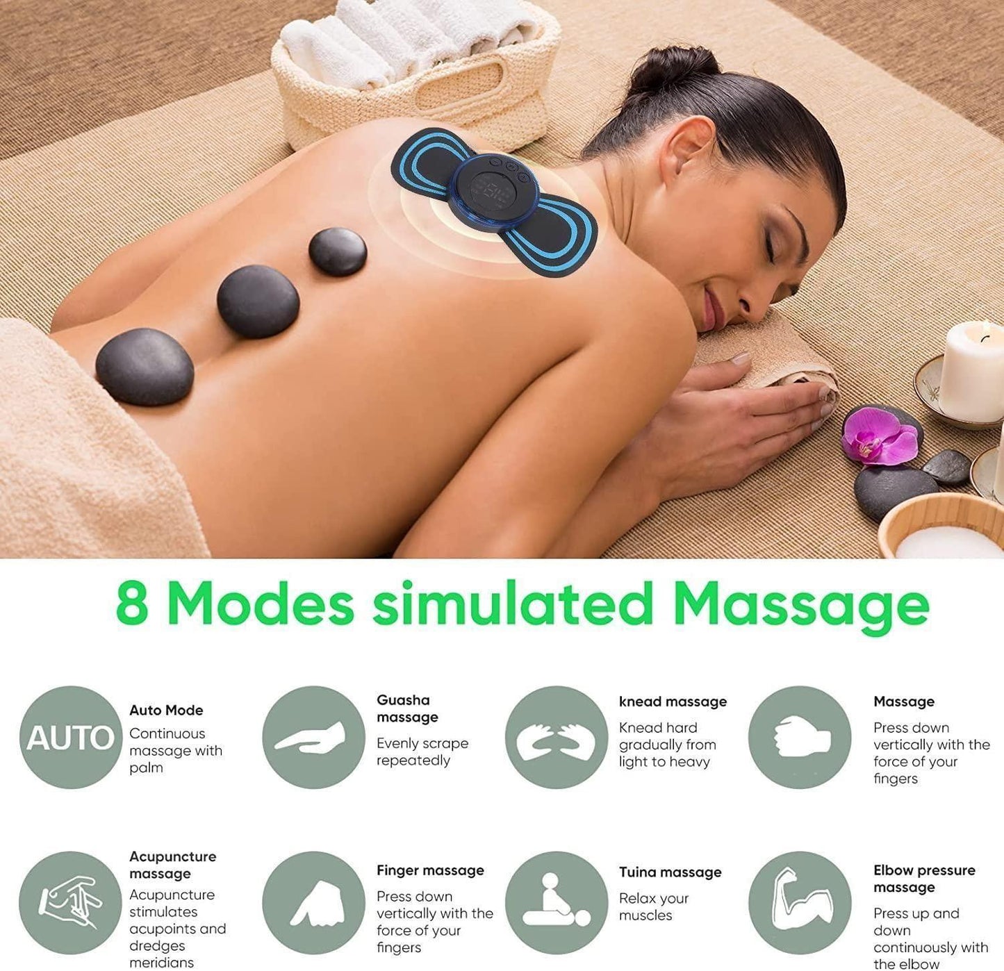 Mini Electric Massager with 8 Modes & 19 Strength Levels