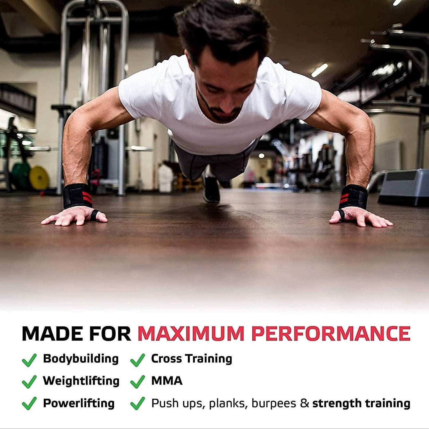 Wrist Band Straps with Thumb Loop – Gym & Weightlifting Essential (Pack of 1)