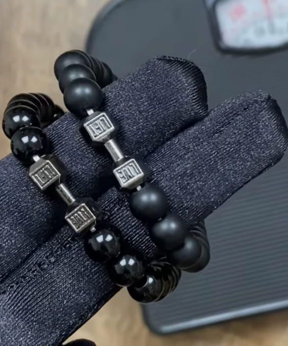 Black Matte Agate Onyx Beads Bracelet – Pack of 2