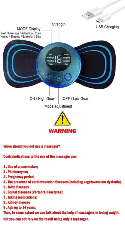 Mini Electric Massager with 8 Modes & 19 Strength Levels