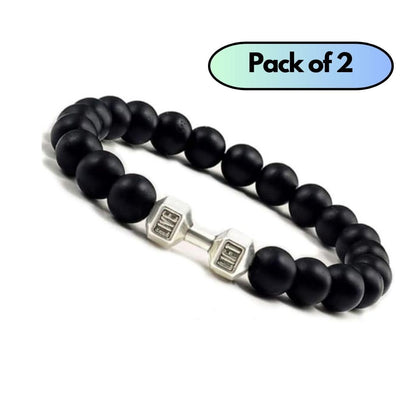 Black Matte Agate Onyx Beads Bracelet – Pack of 2